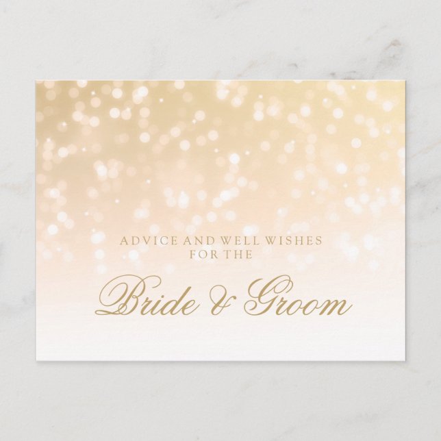 Wedding Advice Gold Bokeh Sparkle Lights (Front)