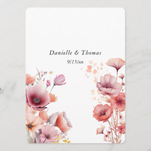 Wedding Advice Peach Fuzz Watercolor Flowers 