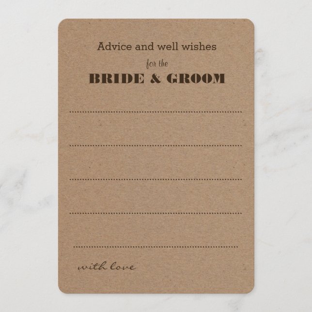 Wedding Advice  | Rustic Kraft Paper (Front)