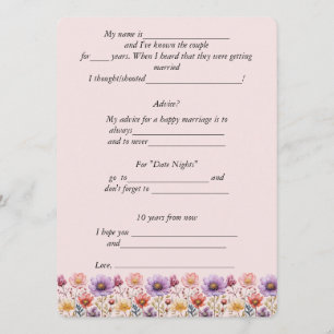 Wedding Advice Spring Flowers Pink Purple Yellow   Card