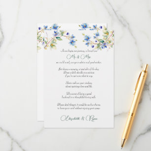 Wedding Advice Well Wishes Blue Watercolor