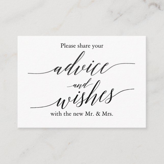 Wedding Advice & Well Wishes Card (Front)