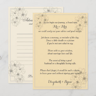 Wedding Advice Wishes Love and Life Advice Card