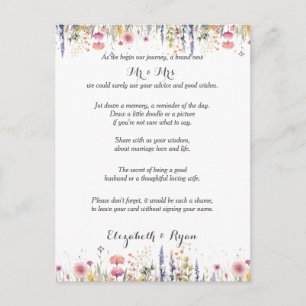 Wedding Advice Wishes Love and Life Advice Card