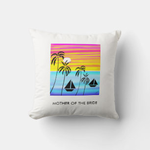 Wedding, African Art Tropical Sunset Sailing Cushion