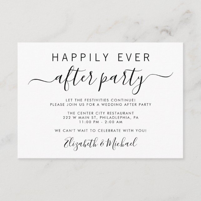 Wedding After Party Invitation Enclosure Card (Front)