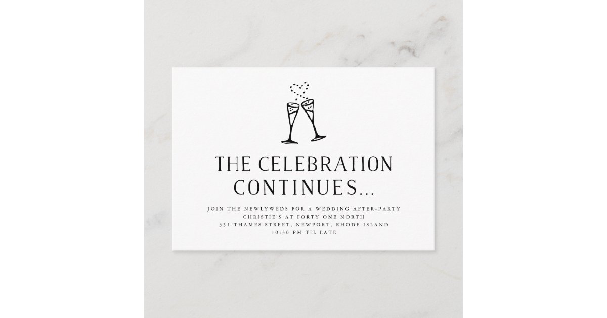 Wedding After Party Invitation Insert Card Zazzle