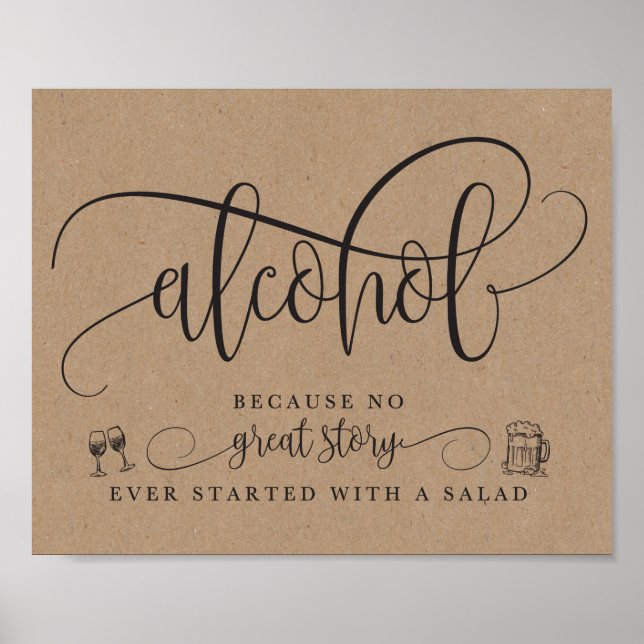 Wedding Alcohol Bar Sign (Front)