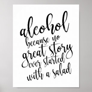 Wedding Alcohol Sign Blacka and White 8x10