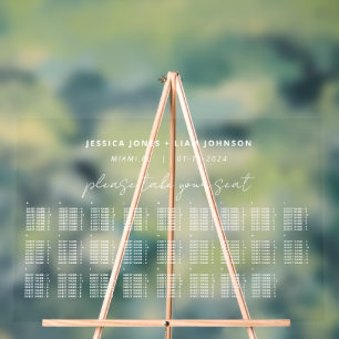 Wedding Alphabetic Seating Chart Acrylic Sign