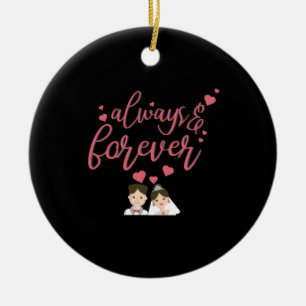 Wedding Always And Forever Ceramic Tree Decoration
