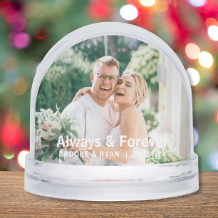 Wedding Always And Forever Couple Photo Custom Snowglobe