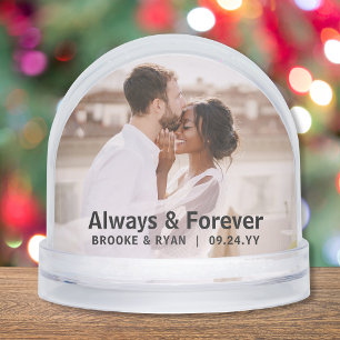Wedding Always And Forever Couple Photo Custom Snowglobe