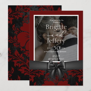Wedding and black & black traditional photo invitation