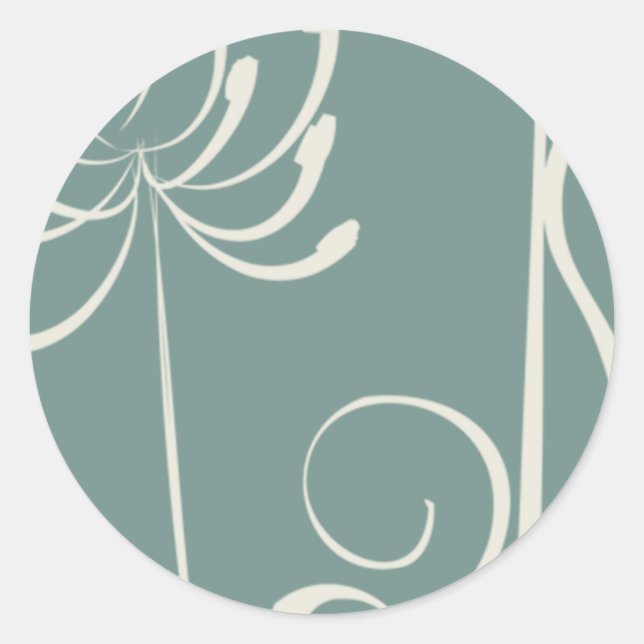 Wedding And Event Invitation Floral Sketch Classic Round Sticker (Front)