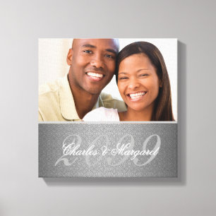Wedding Anniversary 12x12 Personalised Photo Canvas Print