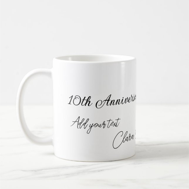 Wedding Anniversary add name year image text coule Coffee Mug (Left)