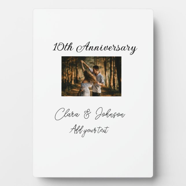 Wedding Anniversary add name year image text coule Plaque (Front)