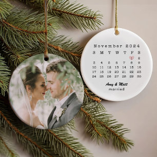 Wedding Anniversary And Wedding Photo Back Ornament