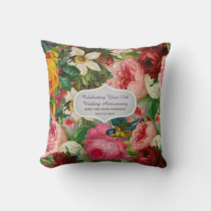 Wedding Anniversary ANY - Vintage ROSES Custom Cushion