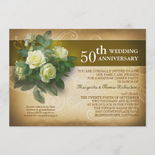 wedding anniversary beautiful vintage invitations