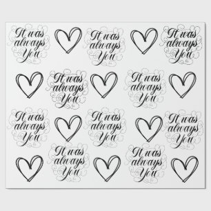 Wedding Anniversary Black and White Theme Wrapping Paper
