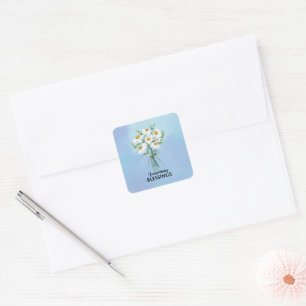 Wedding Anniversary Blessings Bouquet of Daisies Square Sticker