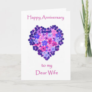 Wedding Anniversary Card for Wife - Flower Power