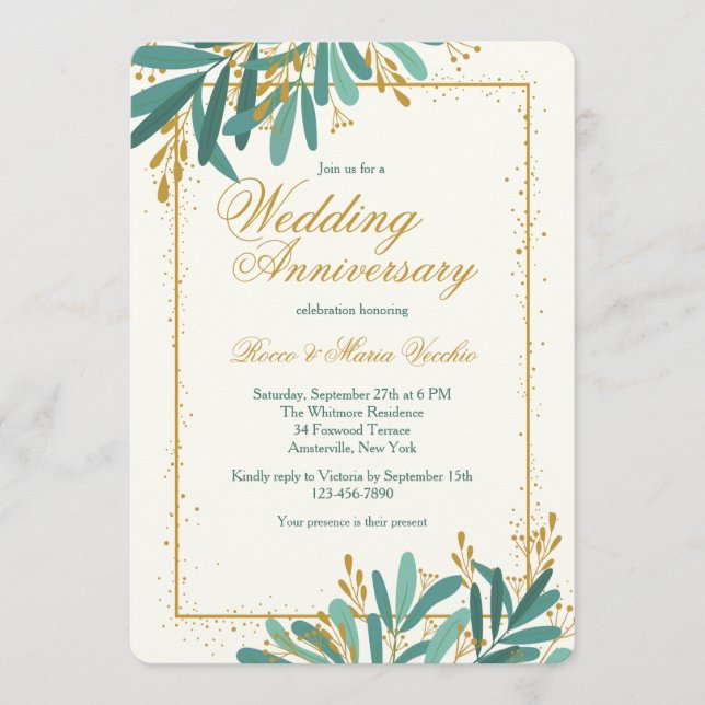 Wedding Anniversary Celebration Invitation (Front)