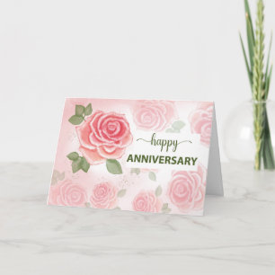 Wedding Anniversary Congratulations Watercolor Card