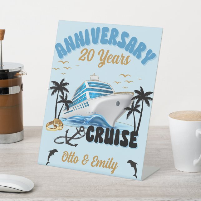 Wedding Anniversary Couple Cruise  Pedestal Sign (In SItu)