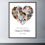 Wedding Anniversary Couple Heart Photo Collage Poster<br><div class="desc">Celebrate the special moments with your loved one with this Heart Shape Photo Collage design. This customisable picture collage design is perfect for creating a personalised and heartfelt gift featuring cherished moments, creating a visual journey of the precious memories you've shared. Great for birthday, wedding anniversary, Valentine's Day or any...</div>