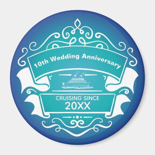 Wedding Anniversary Cruise Cabin Door Magnet (Front)