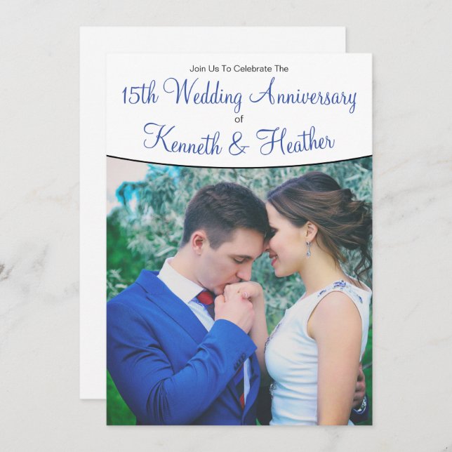 Wedding Anniversary Custom Number and Photo Invitation (Front/Back)