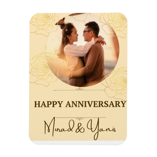 Wedding anniversary custom personalised magnet (Vertical)