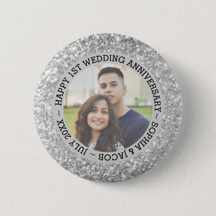 Wedding Anniversary Custom Photo 6 Cm Round Badge