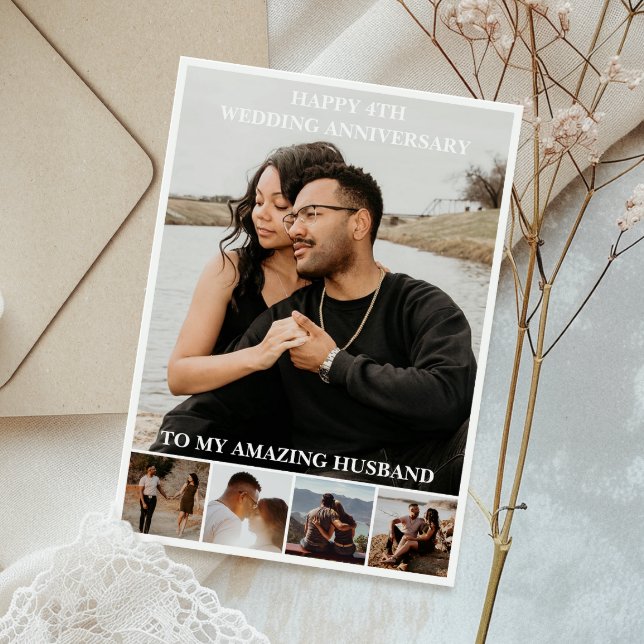 Wedding Anniversary Custom Photo Card (Celebrate your story with a foil photo card full of your favorite moments and heartfelt memories.)