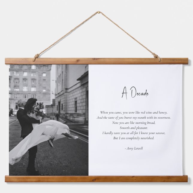 Wedding Anniversary Custom Photo Love Poem Hanging Tapestry (Front)