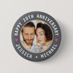 Wedding Anniversary Custom Photo Personalized 6 Cm Round Badge