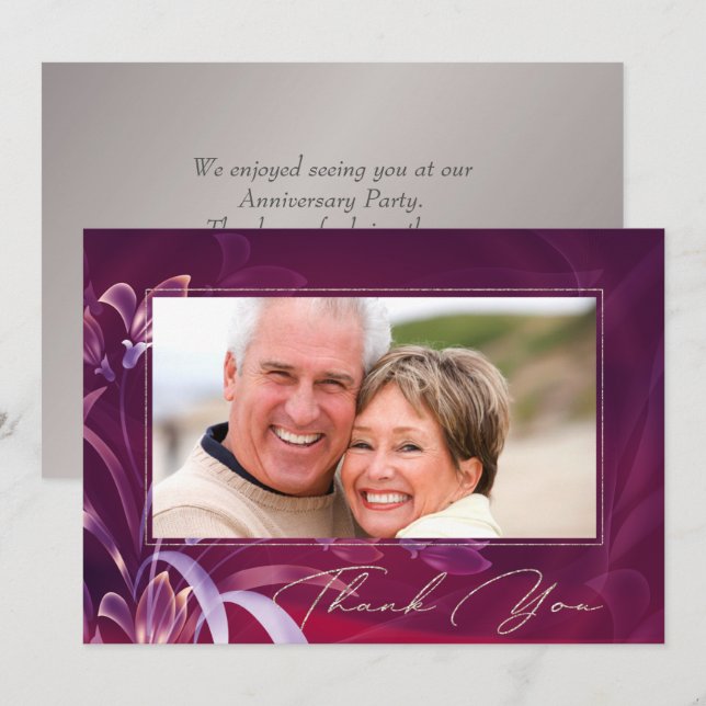 Wedding Anniversary Custom Photo Thank You Card (Front/Back)