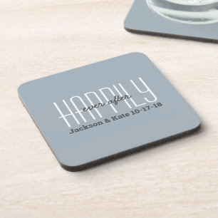 Wedding Anniversary Date Happily Ever After Quote Coaster