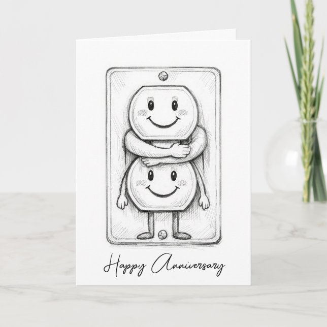 Wedding Anniversary Electrical Socket  Card (Front)
