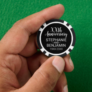 Wedding Anniversary Favour - Bride Groom Names Poker Chips