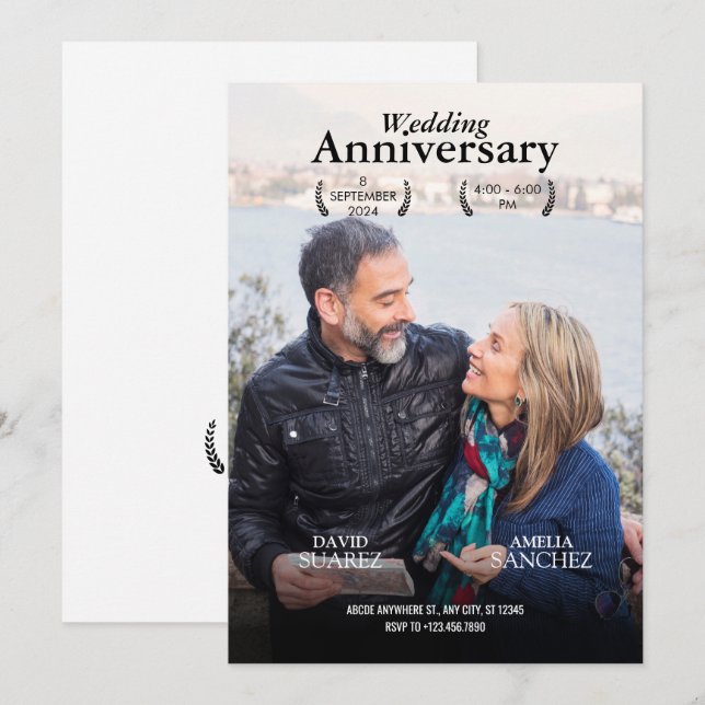Wedding Anniversary film movie poster photo Invitation (Front/Back)