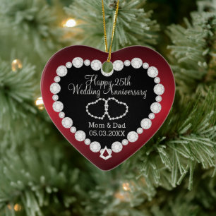 Wedding Anniversary   Garnet Red   DIY Text Ceramic Tree Decoration