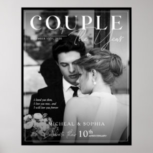 Wedding Anniversary Gift Black Border Photo Cover  Poster