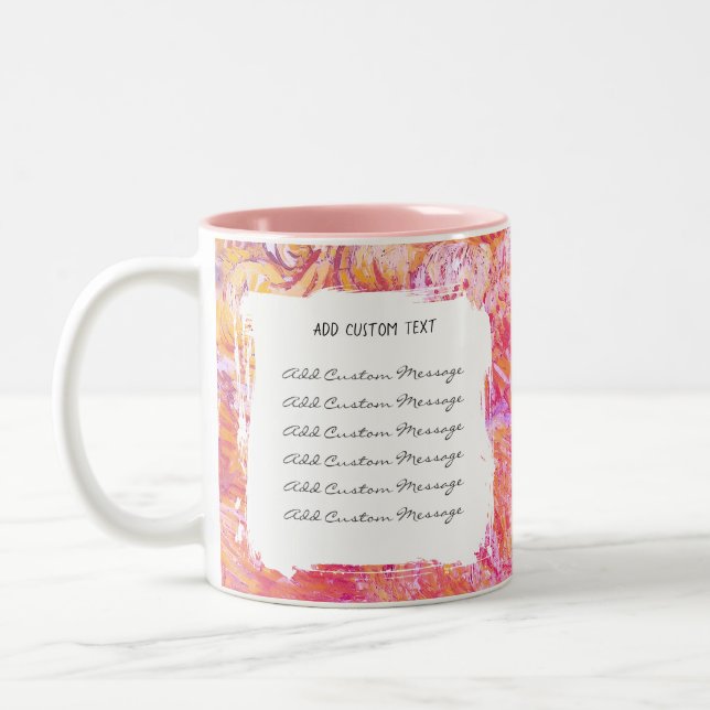 Wedding Anniversary Gift Custom Text– Personalized Two-Tone Coffee Mug (Left)