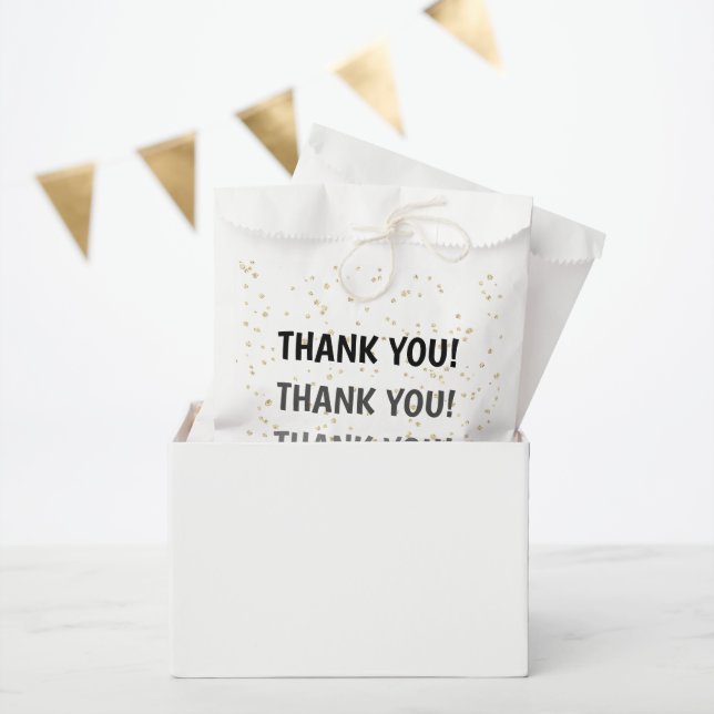 Wedding Anniversary Gold Glitter Thankyou Favour Bags (Party)