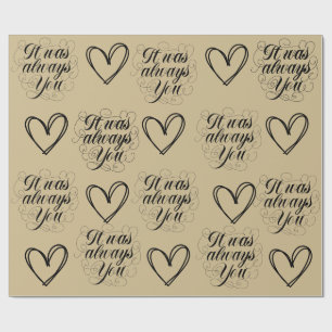 Wedding Anniversary Gold Theme Wrapping Paper