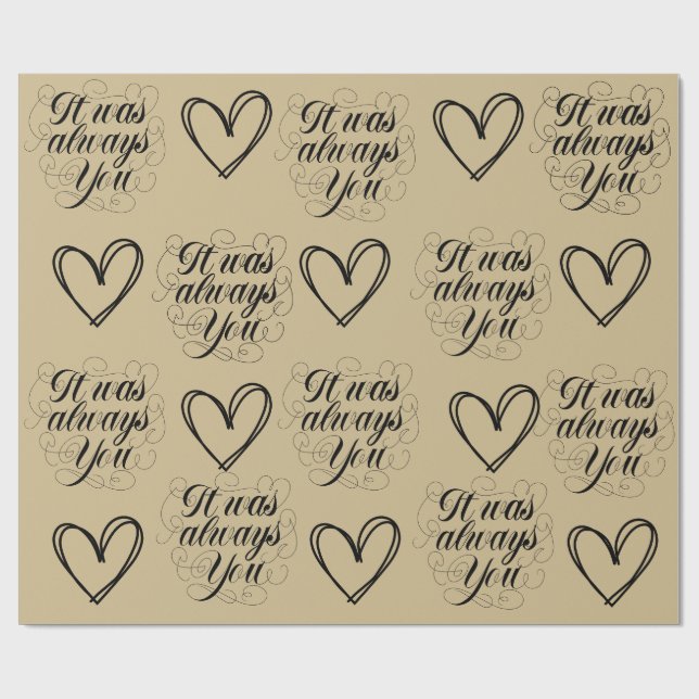 Wedding Anniversary Gold Theme Wrapping Paper (Flat)